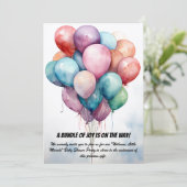 Uitnodiging van de baby shower (Staand voorkant)