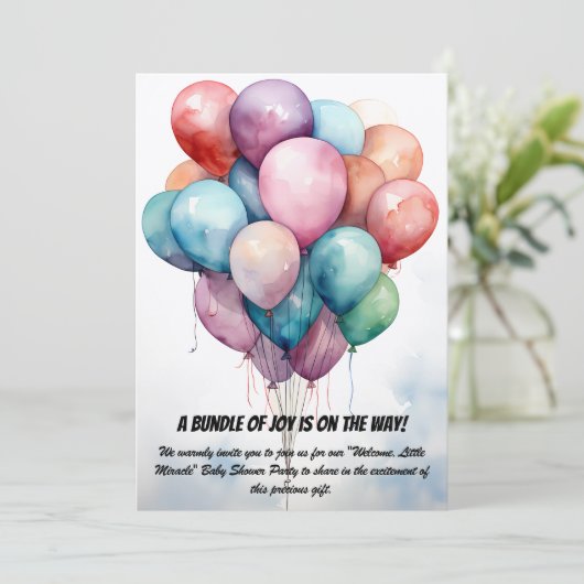 Uitnodiging van de baby shower (Staand voorkant)