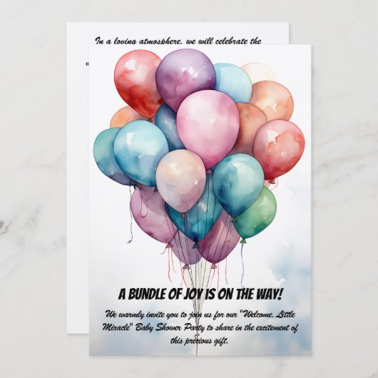 Uitnodiging van de baby shower (Voorkant / Achterkant)