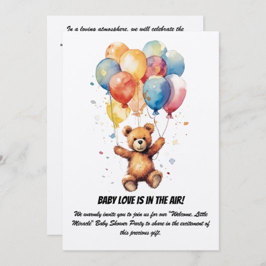 Uitnodiging van de baby shower (Voorkant / Achterkant)