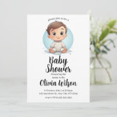 Uitnodiging van de baby shower (Staand voorkant)