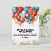 Uitnodiging van de baby shower (Staand voorkant)