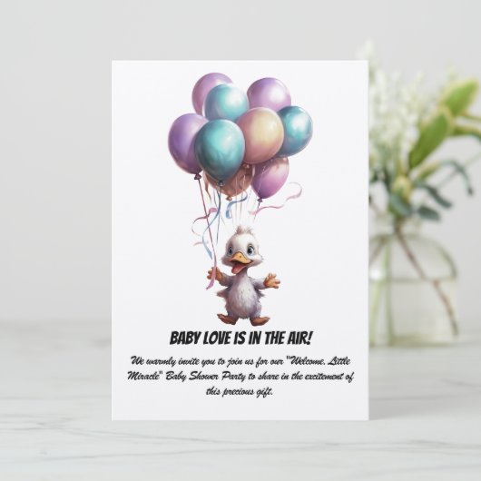 Uitnodiging van de baby shower (Staand voorkant)