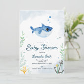 uitnodiging van de baby shower met baby (Staand voorkant)