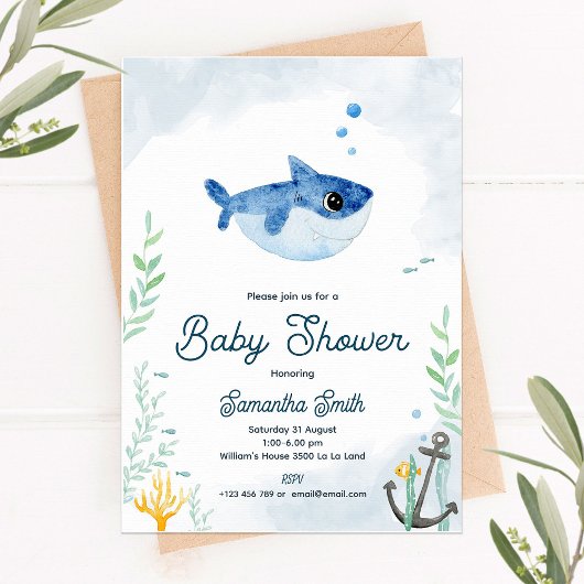 uitnodiging van de baby shower met baby