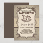 uitnodiging van de BABY SHOWER - rotspaard (Voorkant / Achterkant)