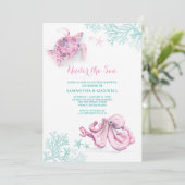 Uitnodiging van de Baby shower van de waterverf ui (Staand voorkant)