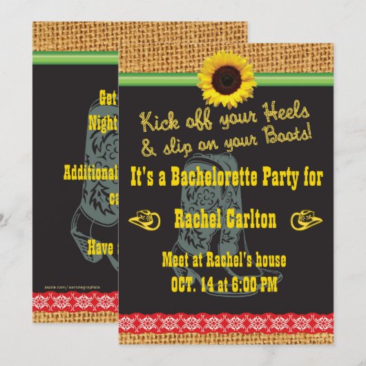 Uitnodiging van de Bachelorette-partij (Voorkant / Achterkant)