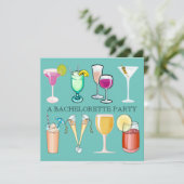 Uitnodiging van de Bachelorette-partij (Blauwgroen (Staand voorkant)
