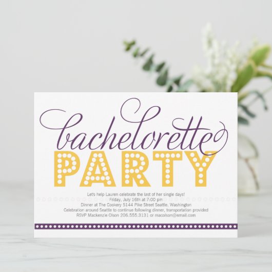 Uitnodiging van de Bachelorette van BrightStor (Staand voorkant)