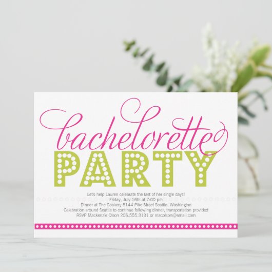 Uitnodiging van de Bachelorette van BrightStor (Staand voorkant)