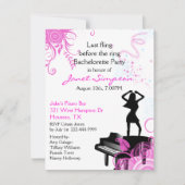 Uitnodiging van de Bachelorette van Piano Bar (Voorkant)