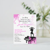 Uitnodiging van de Bachelorette van Piano Bar (Staand voorkant)