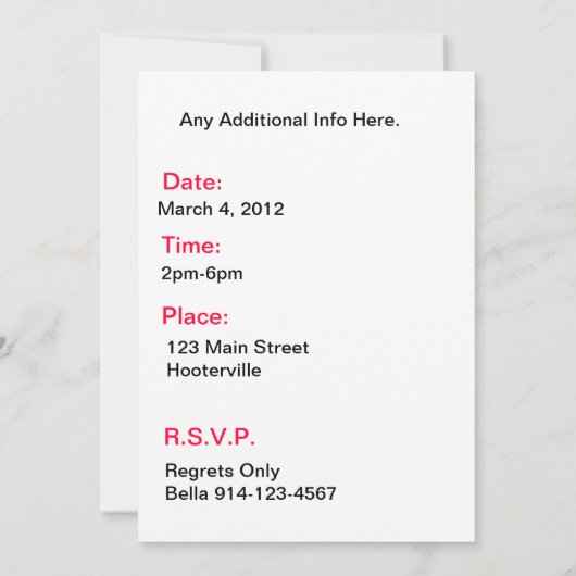 Uitnodiging van de Baking Party (Achterkant)