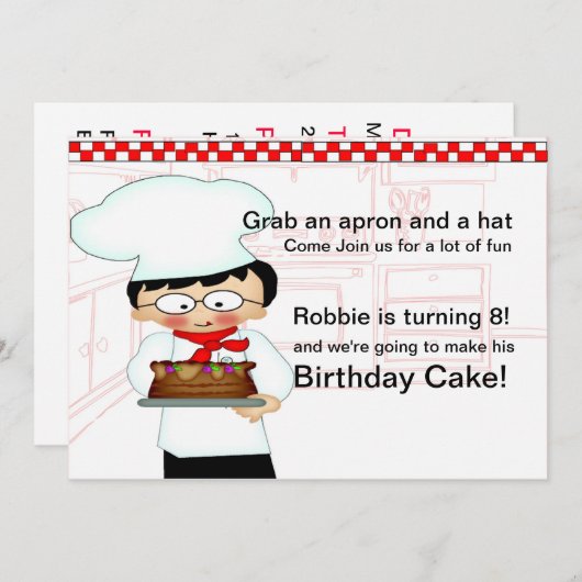 Uitnodiging van de Baking Party (Voorkant / Achterkant)