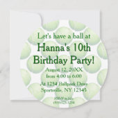 Uitnodiging van de Ball-partij van Tennis (Achterkant)