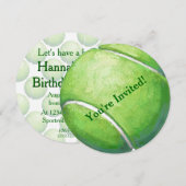 Uitnodiging van de Ball-partij van Tennis (Voorkant / Achterkant)