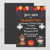 Uitnodiging van de Balloons Halloween-partij (Voorkant / Achterkant)