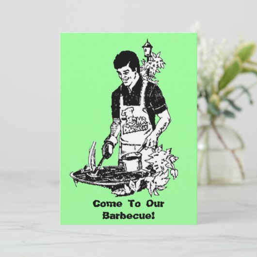 Uitnodiging van de Barbecue Party (Staand voorkant)