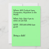 Uitnodiging van de Barbecue Party (Achterkant)