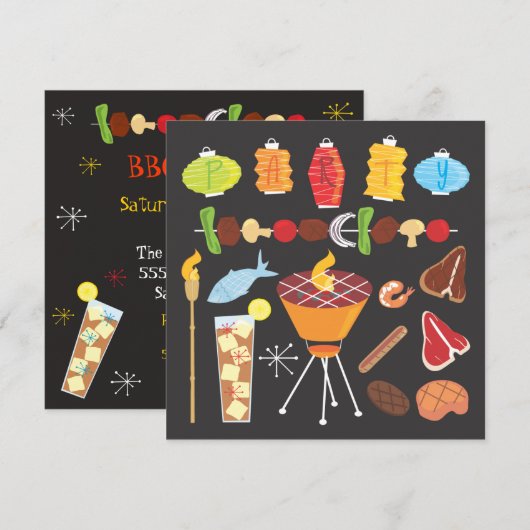 Uitnodiging van de Barbecue Party voor de Retro Mi (Voorkant / Achterkant)