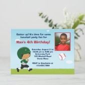 Uitnodiging van de Baseball Birthday Party (Staand voorkant)
