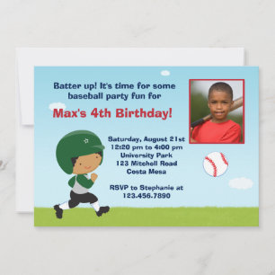 Uitnodiging van de Baseball Birthday Party