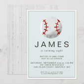 Uitnodiging van de Baseball Birthday Party (Voorkant / Achterkant)