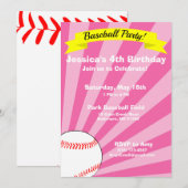 Uitnodiging van de Baseball Birthday Party (Voorkant / Achterkant)