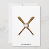 Uitnodiging van de Baseball Birthday Party (Achterkant)