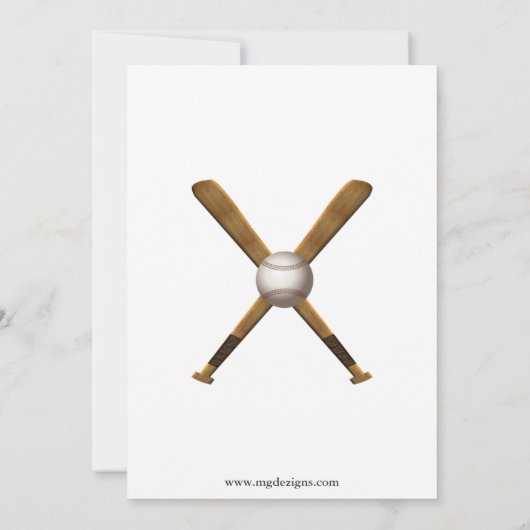 Uitnodiging van de Baseball Birthday Party (Achterkant)