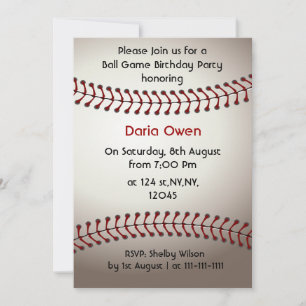 Uitnodiging van de Baseball Birthday Party