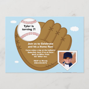 Uitnodiging van de Baseball Birthday Party