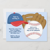 Uitnodiging van de Baseball Birthday Party (Voorkant)