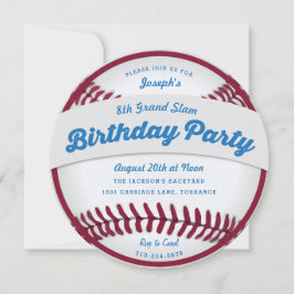 Uitnodiging van de Baseball Birthday Party