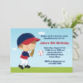 Uitnodiging van de Baseball Birthday Party (Staand voorkant)