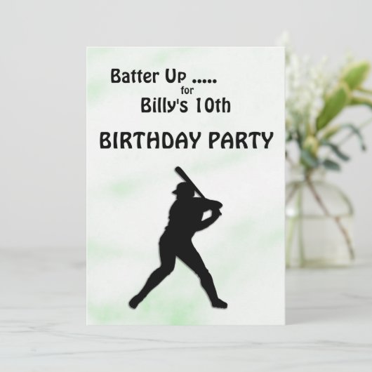 Uitnodiging van de Baseball Birthday Party (Staand voorkant)
