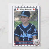 Uitnodiging van de Baseball Birthday Party (Voorkant)