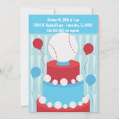 Uitnodiging van de Baseball Birthday Party (Achterkant)
