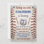 Uitnodiging van de Baseball Birthday Party (Voorkant)