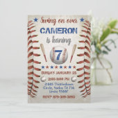 Uitnodiging van de Baseball Birthday Party (Staand voorkant)