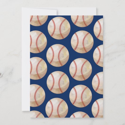 Uitnodiging van de Baseball Birthday Party (Achterkant)