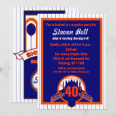 Uitnodiging van de Baseball Fan Surprise Party (Voorkant / Achterkant)