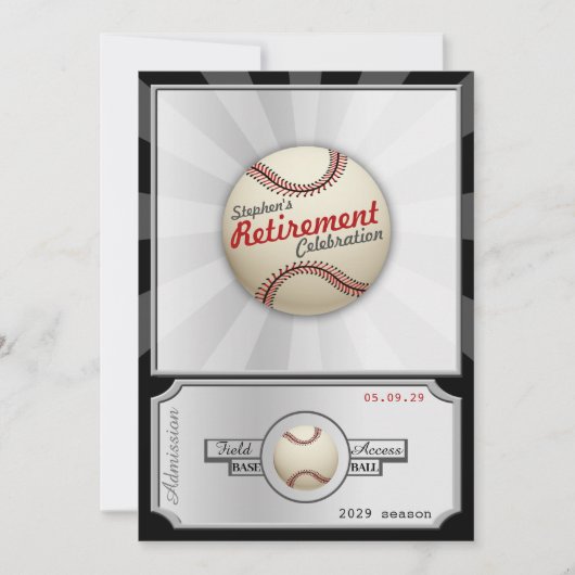 Uitnodiging van de Baseball Field Pass Retirement  (Voorkant)
