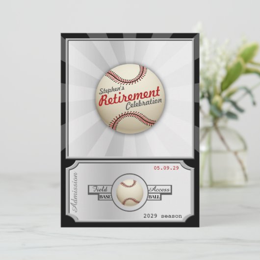 Uitnodiging van de Baseball Field Pass Retirement  (Staand voorkant)