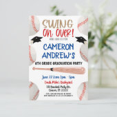 Uitnodiging van de Baseball Graduation Party (Staand voorkant)