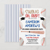 Uitnodiging van de Baseball Graduation Party (Voorkant / Achterkant)