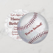 Uitnodiging van de Baseball Party (Voorkant / Achterkant)