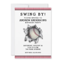 Uitnodiging van de Baseball Party