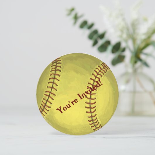 Uitnodiging van de Baseball Party (Staand voorkant)